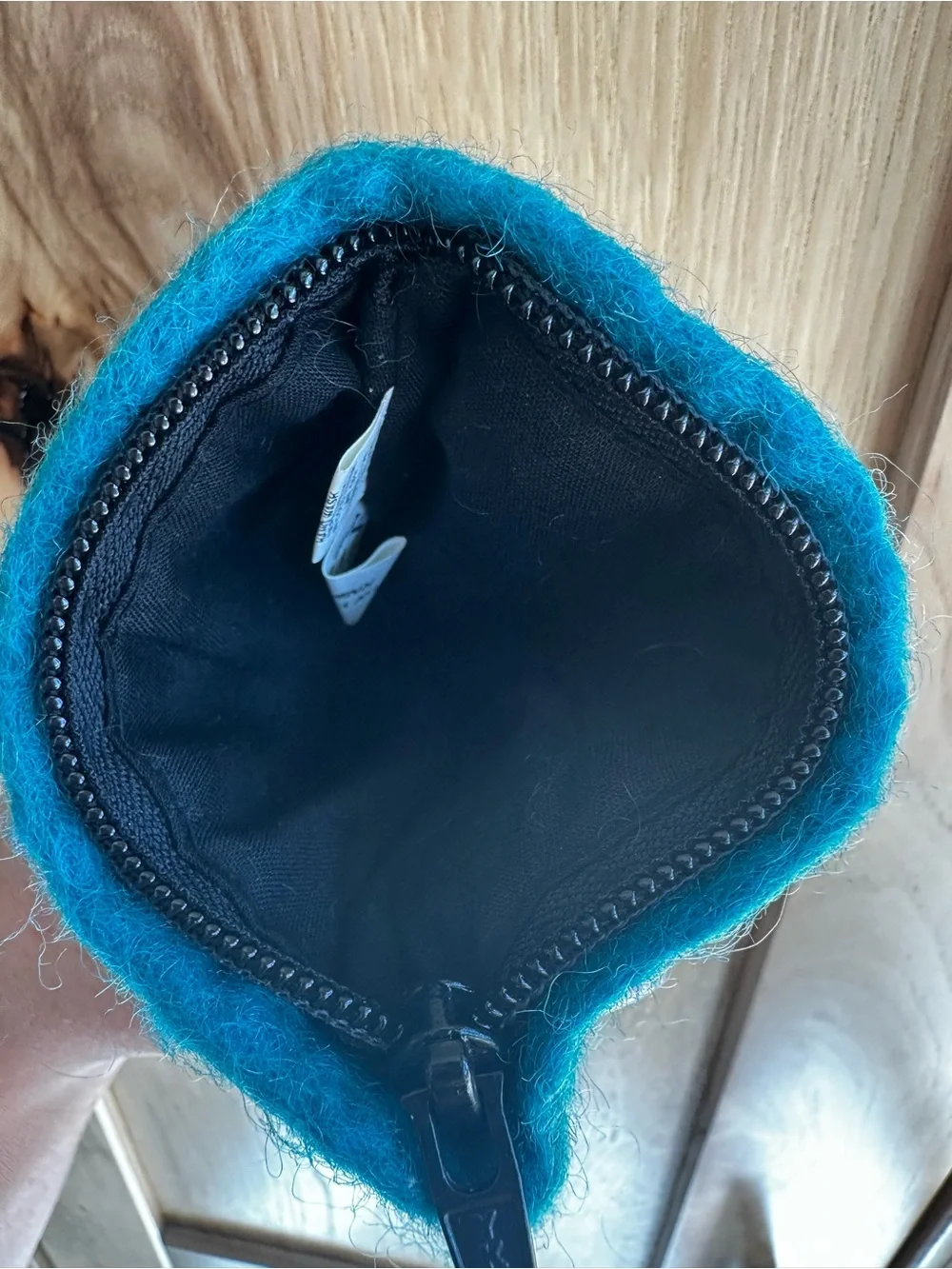 Wild Woolies dZi Handmade Felt Hungry Hedgehog Coin Purse Cottagecore Teal